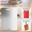 Stainless Steel Chopping Board for Kitchen with Anti-Skid 6 Stickers (35.5 x 24.5 cm)