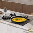 Lifelong Cast Iron Tawa 30cm With Wooden Spatula - Durable, Easy-Clean, Gas & Induction Safe