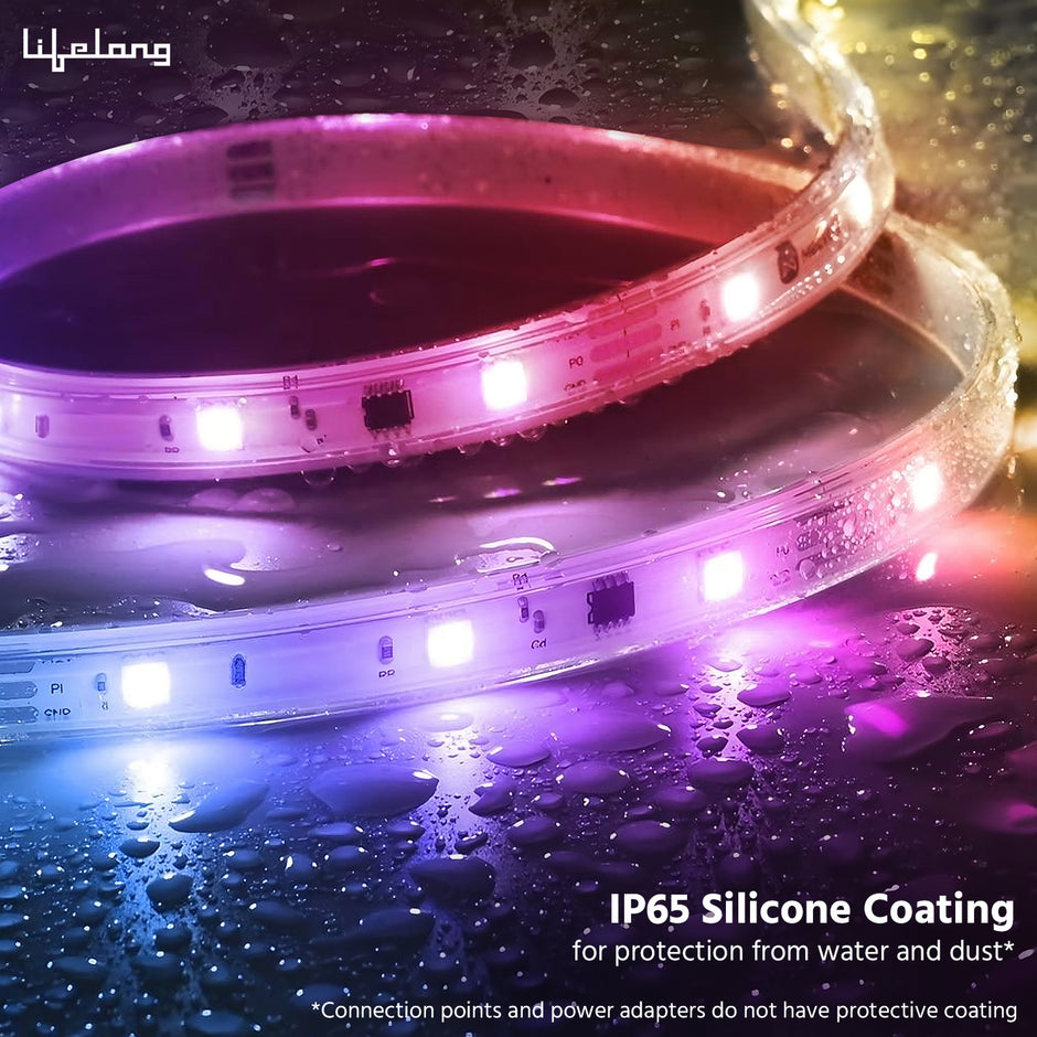 Lifelong Smart LED Strip Lights 5 Meter (16.4 Feet) - 16 Mn RGB Lights for Home Decoration, Room Decor & Diwali | Sound Sync | with App & Remote | Supports Alexa & Google | IP65 Waterproof