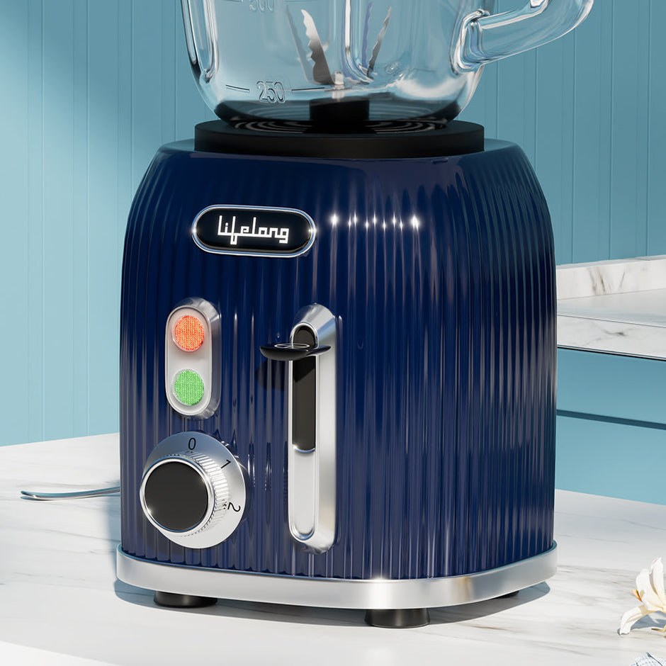 Lifelong 1000W Power Blender - 1.5L Glass Jar, 6-Blade Mixer for Smoothies, Juices & Kitchen Use