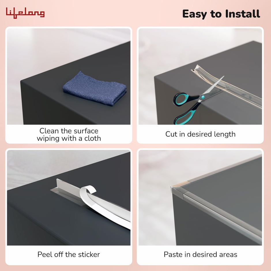 Lifelong Foam Cuppy Baby Safety & Protection Kit 2 in 1 | Long Safety Strip & 8 Large Corner Guards | Drawer Safety, Child Safety, Baby Proofing, Kids Safety Products, Edge Protection, Cabinet Safety