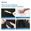 Lifelong Car Lumbar Support Cushion for Back Pain Relief| 100% Memory Foam Ergonomic Posture Pillow for Drive, Sciatica, Lower Back| Adjustable Strap, Breathable Mesh Cover (LLBR11)