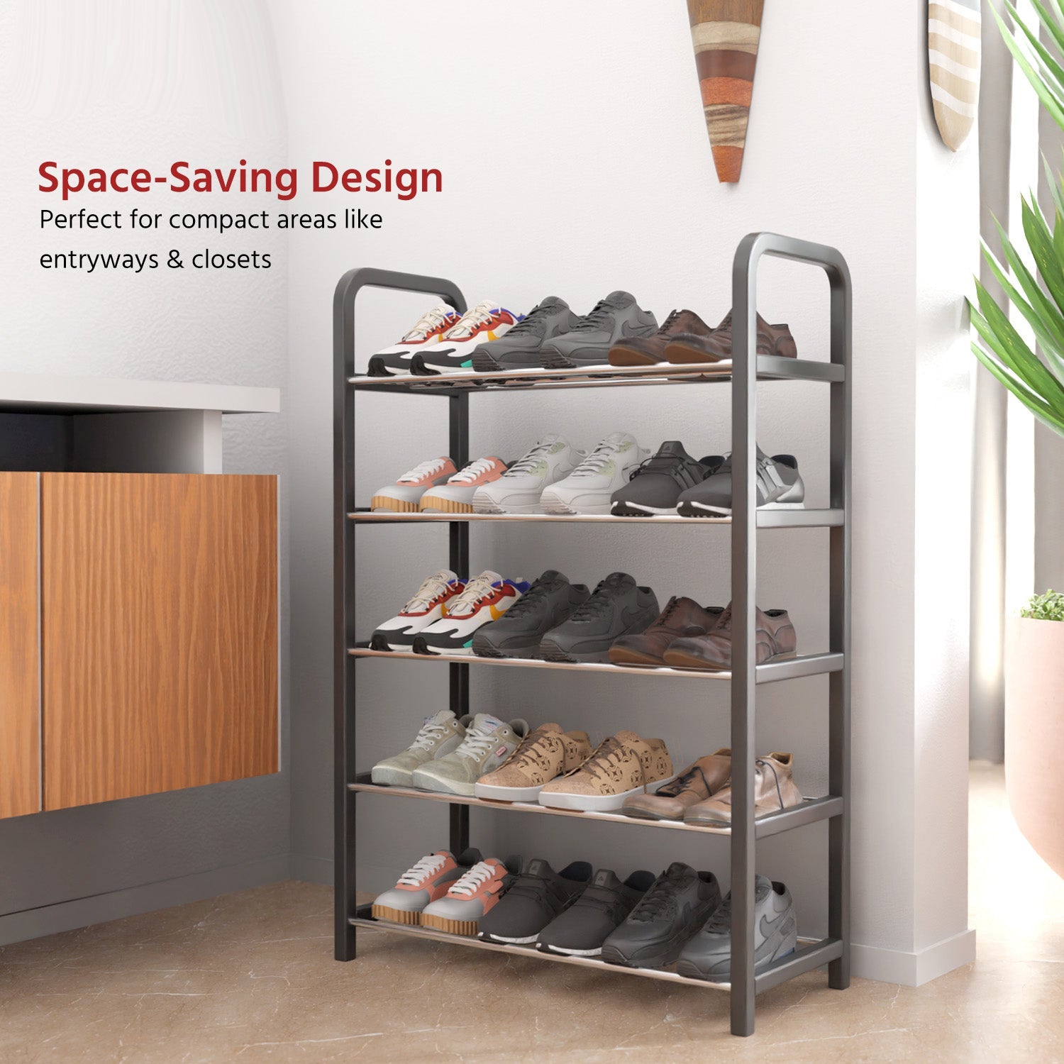 Multipurpose shoe rack 5-tier