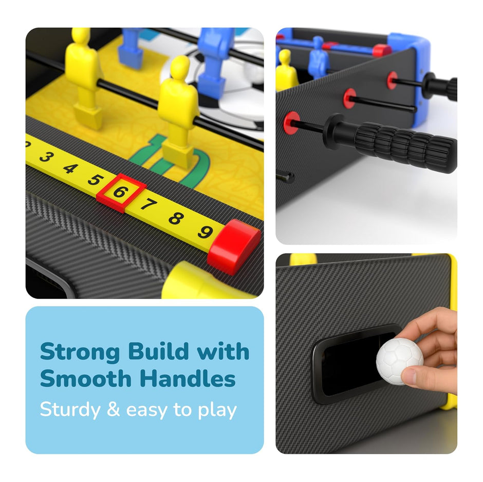 Cuppy 3-in-1 Foosball Table for Kids | Includes Mini Soccer, Ludo & Snakes & Ladders