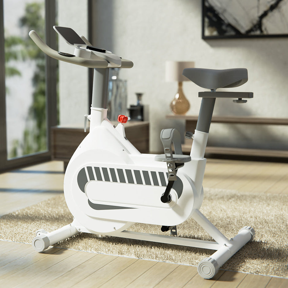 Fit Pro Spin Fitness Bike|8Kg Flywheel|Adjustable Resistance & Heart Rate Sensor|Quiet Belt-Driven System|Touch LED Screen Display|Steel Frame|Home Workout & Cardio|Max Weight 120Kg