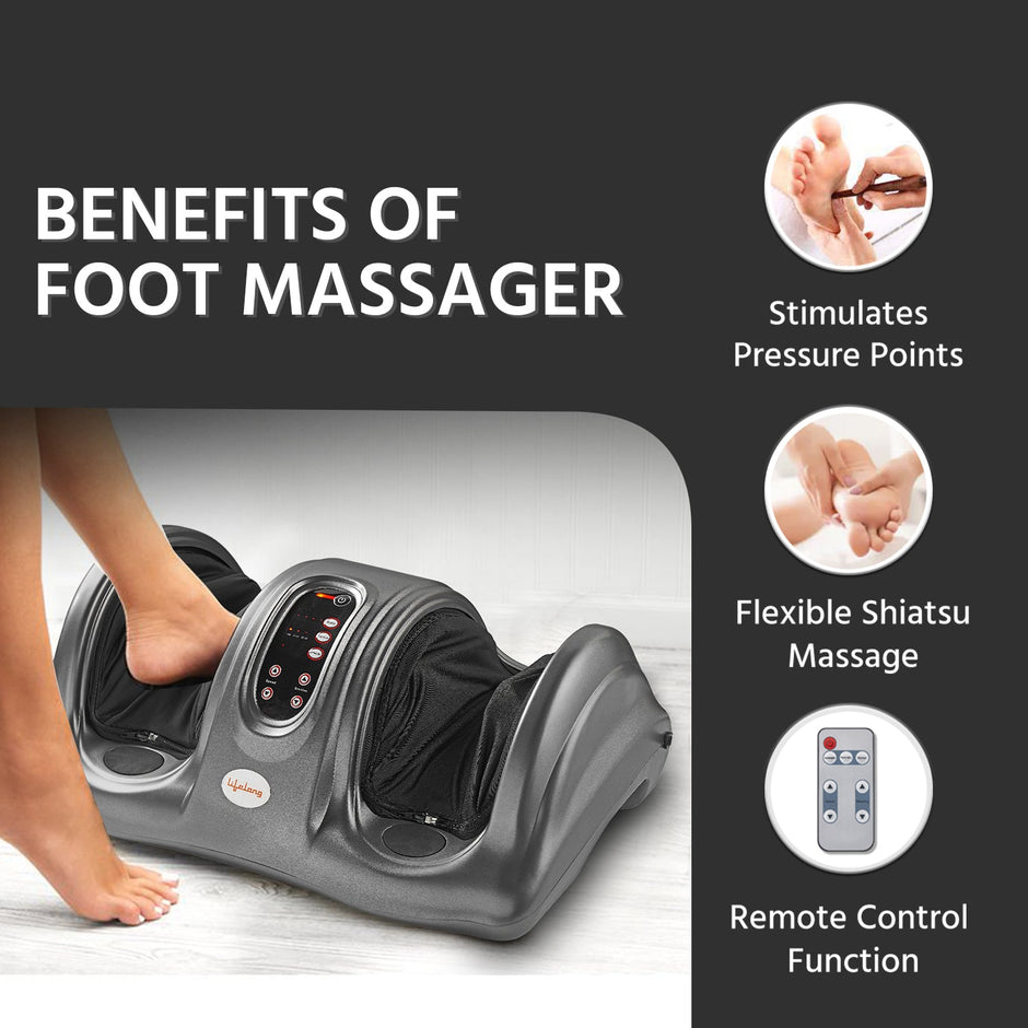 Foot & Calf Massager - Kneading, Vibration, Heat, Remote