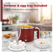 Lifelong Multipurpose Kettle | Multi Cooker Electric Kettle with Egg Tray, 1.2L Stainless Steel Body, Auto Cut Off, 300W Slow Heat & 650W Quick Boil | Boil Rice, Steam & Cook Vegetables, Eggs & Momos