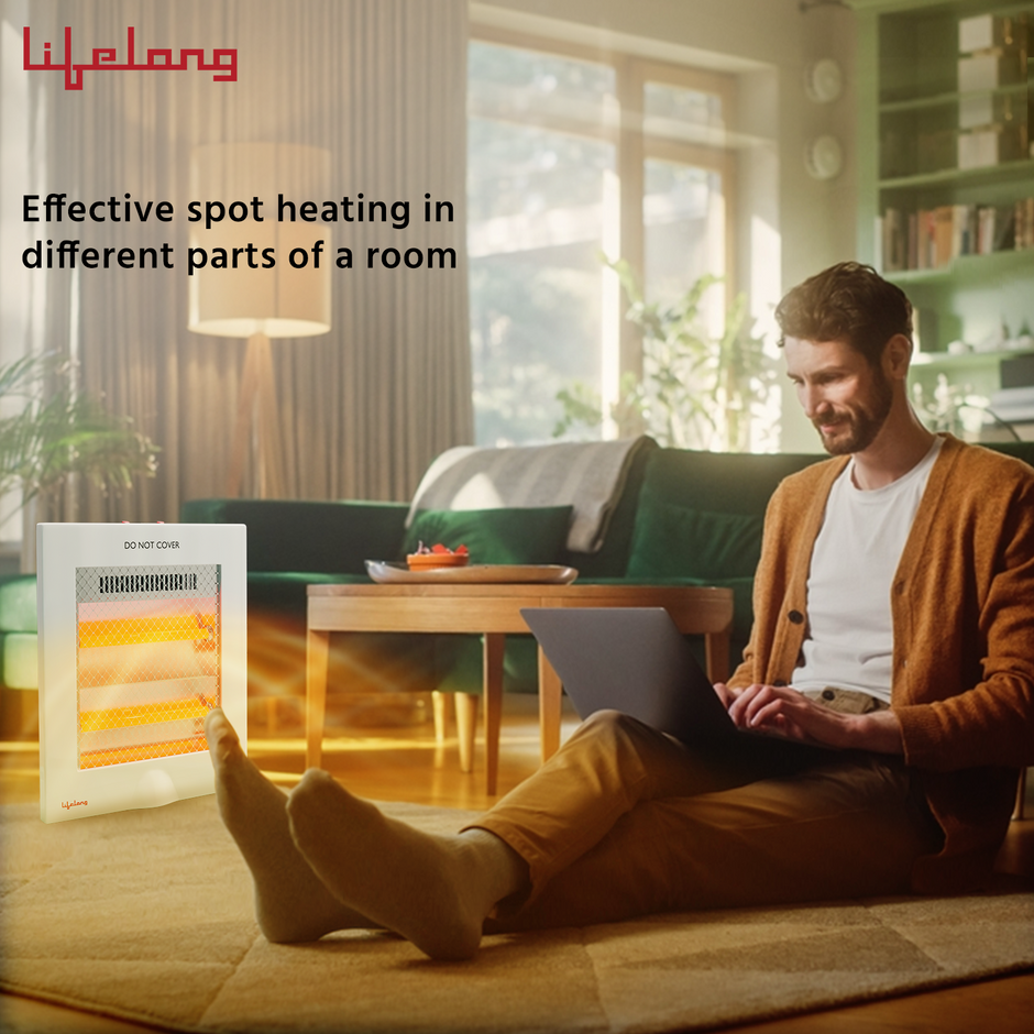 Lifelong Regalia 800 Watts Quartz Room Heater for Home with 2 Power settings