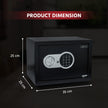 22 L Carbon Steel Digital Safe Locker Box | Wardrobe Compatible, 1 Yr Warranty, Black