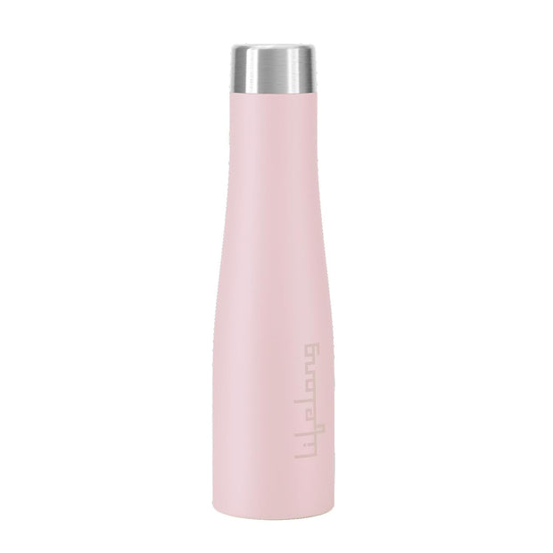 Lifelong Stainless Steel Water Bottle 900ml | Durable, Leak-Proof, Easy Grip, Rust Free, Easy-to-Clean, Odour-Free Bottle with Secure Cap for School, Travel, Gym & Work (LLBT03BP, Blush Pink)