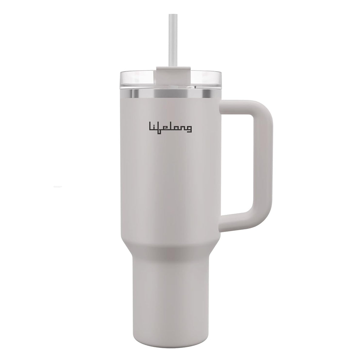 Lifelong Double-Walled Vacuum Insulated Tumbler with Lid & Straw 1200ml|Keeps Drinks Hot for 8 Hours & Cold for 12 Hours| Durable Stainless SteelTumbler with Comfort-Grip Handle(LLTBR010,Almond Birch)