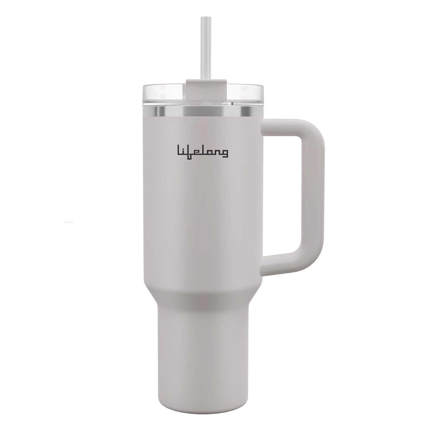 Lifelong Double-Walled Vacuum Insulated Tumbler with Lid & Straw 1200ml|Keeps Drinks Hot for 8 Hours & Cold for 12 Hours| Durable Stainless SteelTumbler with Comfort-Grip Handle(LLTBR010,Almond Birch)