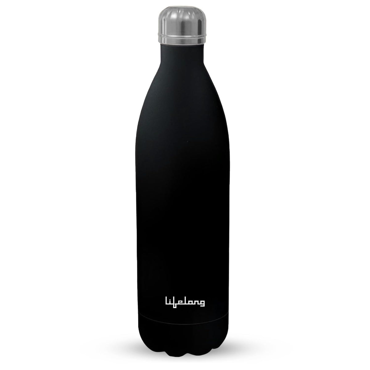 Lifelong Thermosteel Flask 1000 ml Stainless Steel | Soft Touch | Water Bottle 24 Hours Hot & Cold | Double Wall Vacuum Insulated | Leakproof, Rust Free | Ideal for Office & Travel (Black, LLVF008) Black 1000 ml