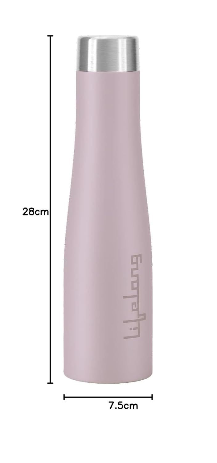 Lifelong Stainless Steel Water Bottle 900ml | Durable, Leak-Proof, Easy Grip, Rust Free, Easy-to-Clean, Odour-Free Bottle with Secure Cap for School, Travel, Gym & Work (LLBT03BL, Lavender)