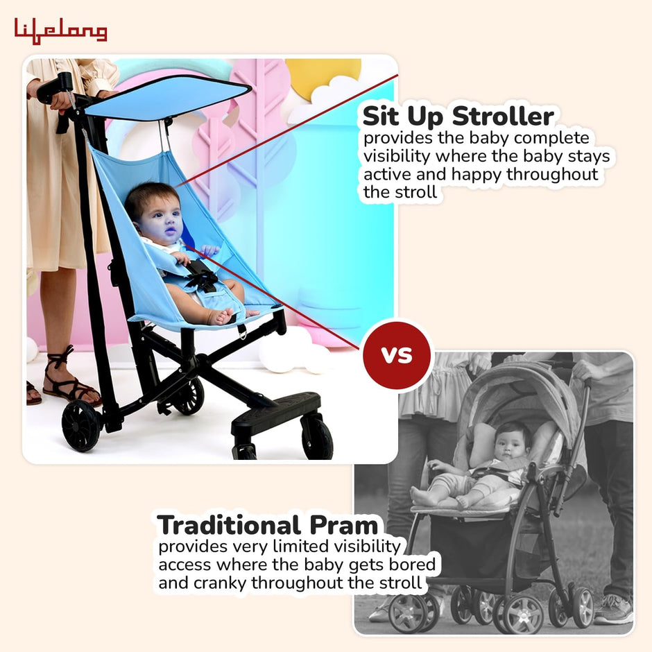 Lifelong Cuppy Baby Luxury Ultralight weight stroller with hanging strap
