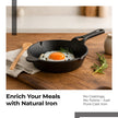 Lifelong Cast Iron Fry Pan 6 inch ( 15.2cm) With Wooden Spatula