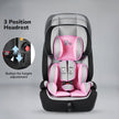 Lifelong Cuppy Baby Car Seat with Isofix of 0 to 12 Years Age Safety Certified Growing Car Seat for Kids (Pink Grey)