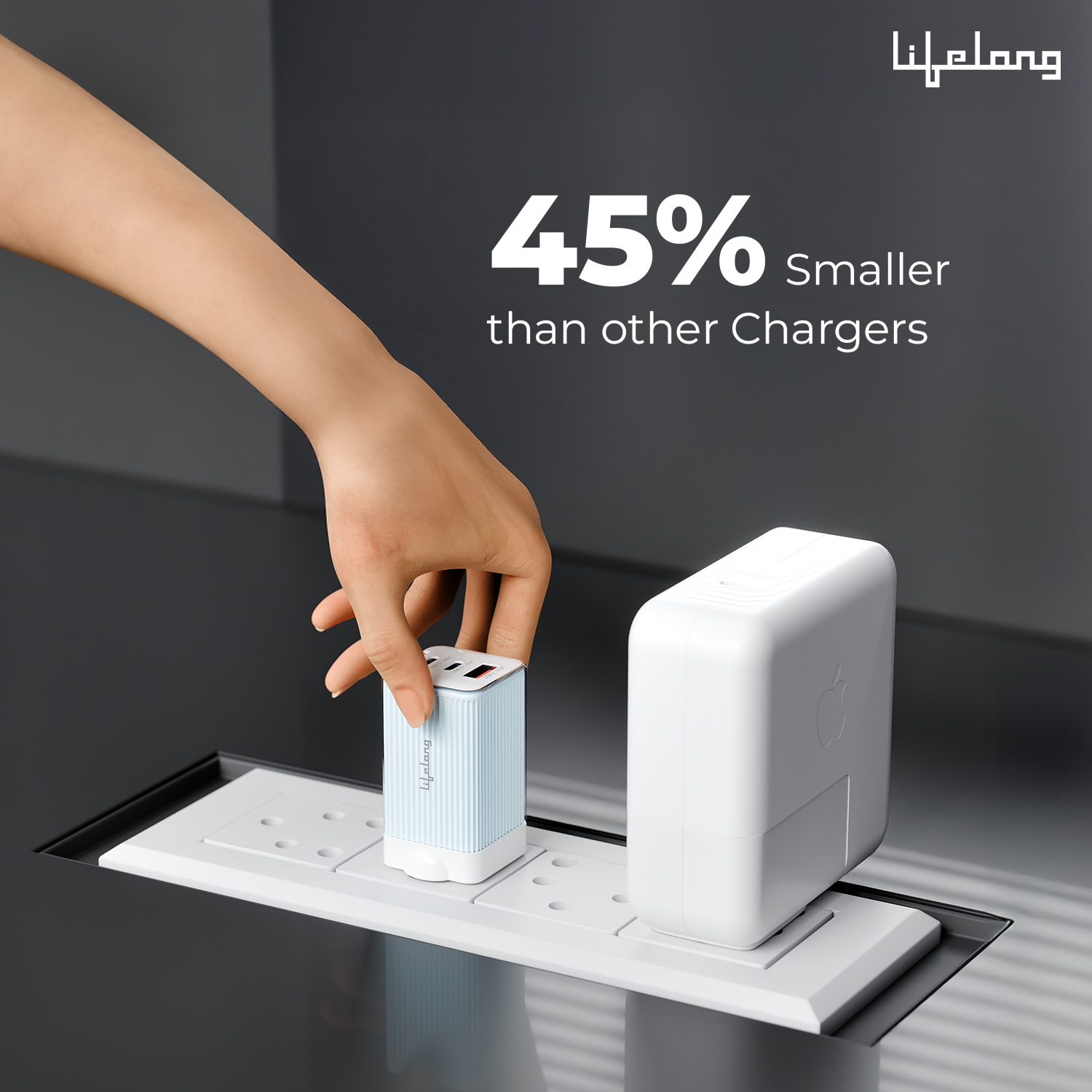 Electronics 65W GaN Fast Charger PD Technology | 1 USB A + 2 Type C Ports | iPhone 16/15/14, Android, Samsung