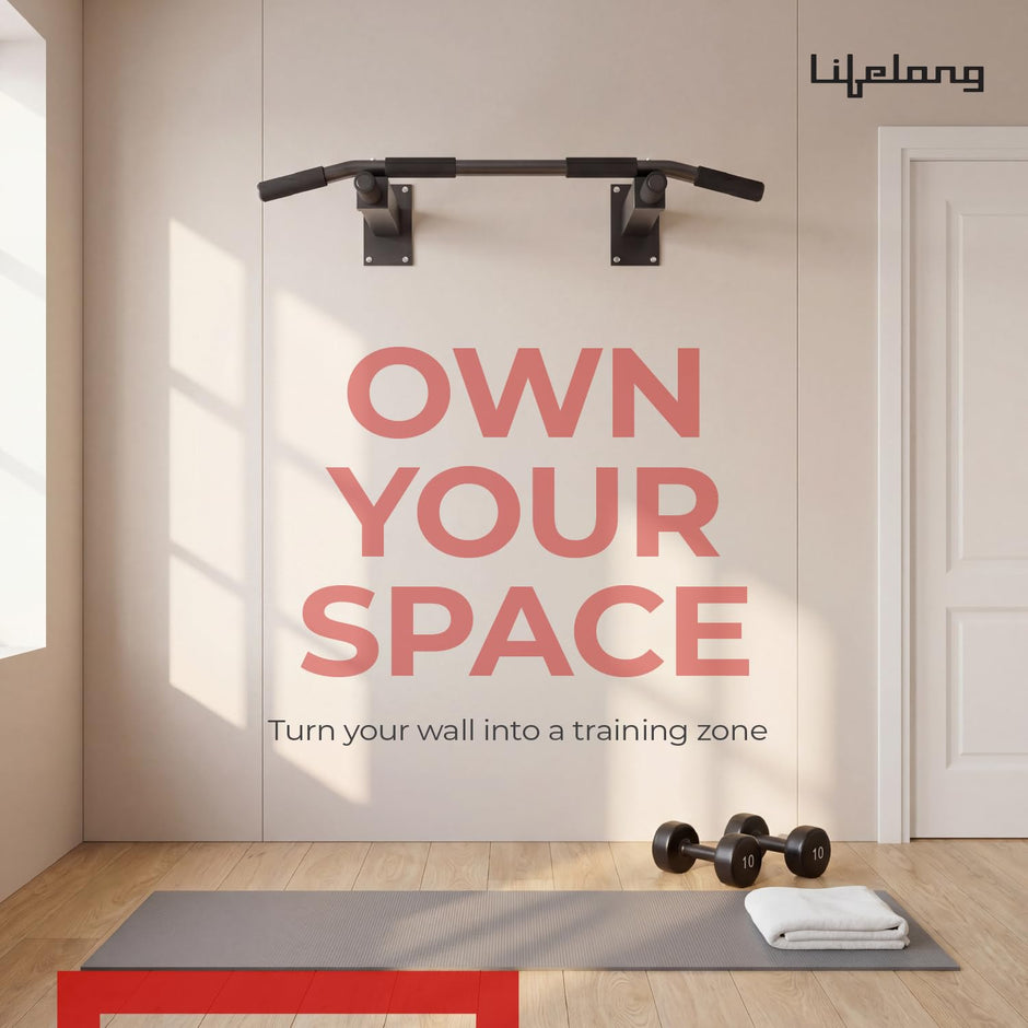 Lifelong Pull Up Bar Wall Mounted | 200kg Capacity| Foam Grip Pull Up Bar for Home | Gym Equipment for Home Workout| Triangle Support | Strong Wall Base| Pull up Bar for Home for Kids, Men & Women