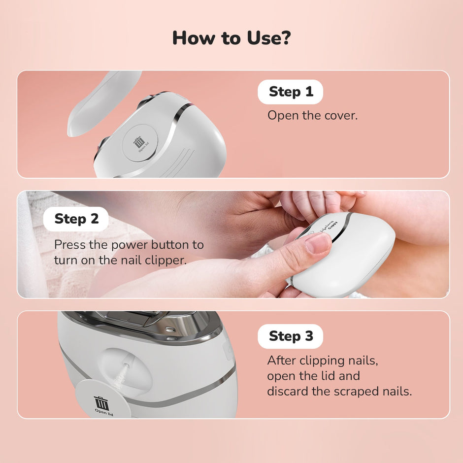 Lifelong Cuppy Electric Baby Nail Trimmer for Newborns to All Age|Baby Nail Care & Grooming Nail Cutter for Baby Boy & Baby Girl|Skin Friendly & Safest Nail Clipper with Cleaning Brush, 1 Count