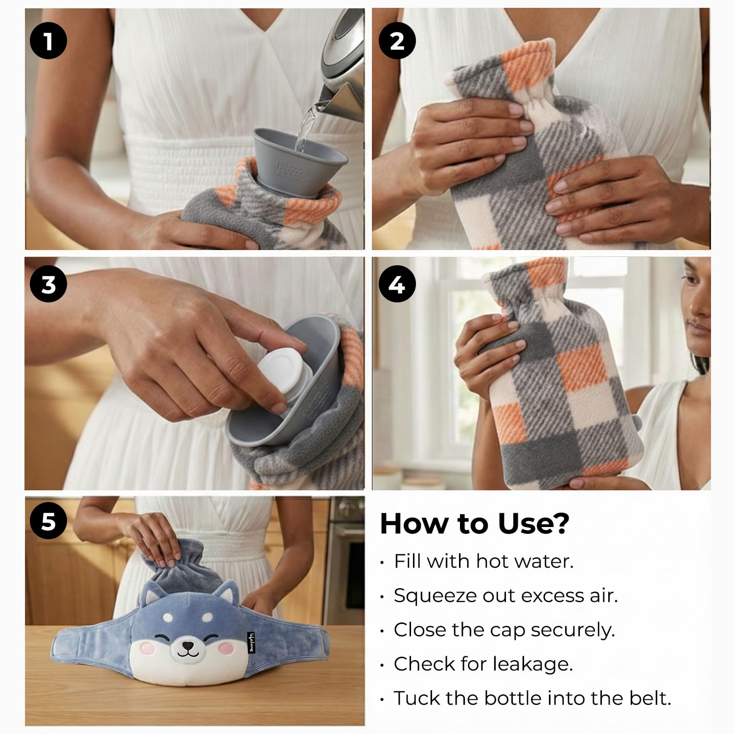Lifelong 1000ml Hot Water Bag with Waist Belt | Hot Water Bottle for Pain Relief | Hot Pack Warmer for Period Cramps, Back & Muscle Relief | Multipurpose Use with Hand Pocket & Leakproof