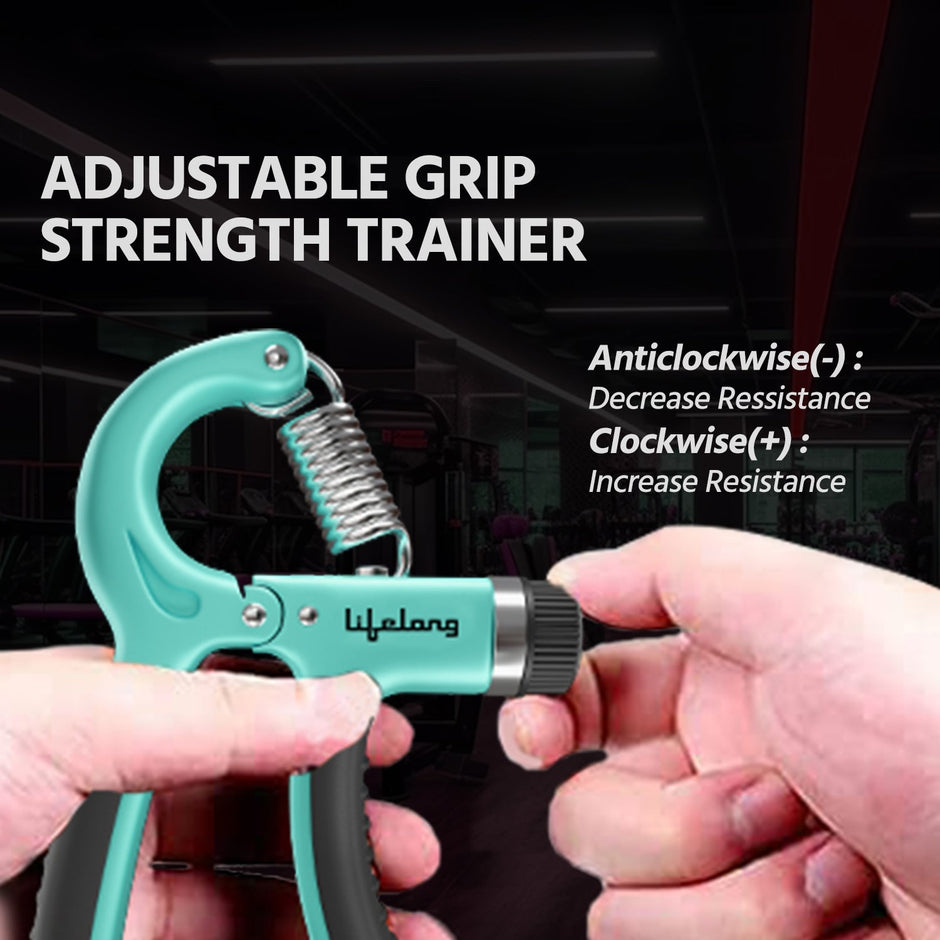 Lifelong Adjustable Hand Grip Strengthener|Hand Gripper with Counter for Men & Women for Gym Workout|Hand Exercise Equipment to Use in Home for Forearm Exercise (5-60kg) - Green & Black, LLFAHGC01