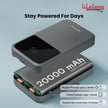 Lifelong Electronics 20000mAh 22.5W Fast Charging Power Bank | 3 Inputs (1 Built-in USB A Cable + 1 C + 1 Lightning Port) & 6 Outputs (3 Built-in Cables + 1 C + 2 A Port) | Small Pocket Size Powerbank