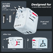 Lifelong Electronics 2500W Universal Travel Adapter All in One | 3 Type-C 45W PD & 2 USB-A 18W QC 3.0 | Dual Fuse Protection | 180+ Countries - Europe/US/Asia etc | International Socket