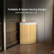 Lifelong LLHILB02 Foldable Bamboo Laundry Basket - 40L with Rope Handles, Lid & Washable Bag