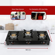 Lifelong LLGS18 2-Burner Gas Stove with Toughened Glass Top & ISI Certified Safety