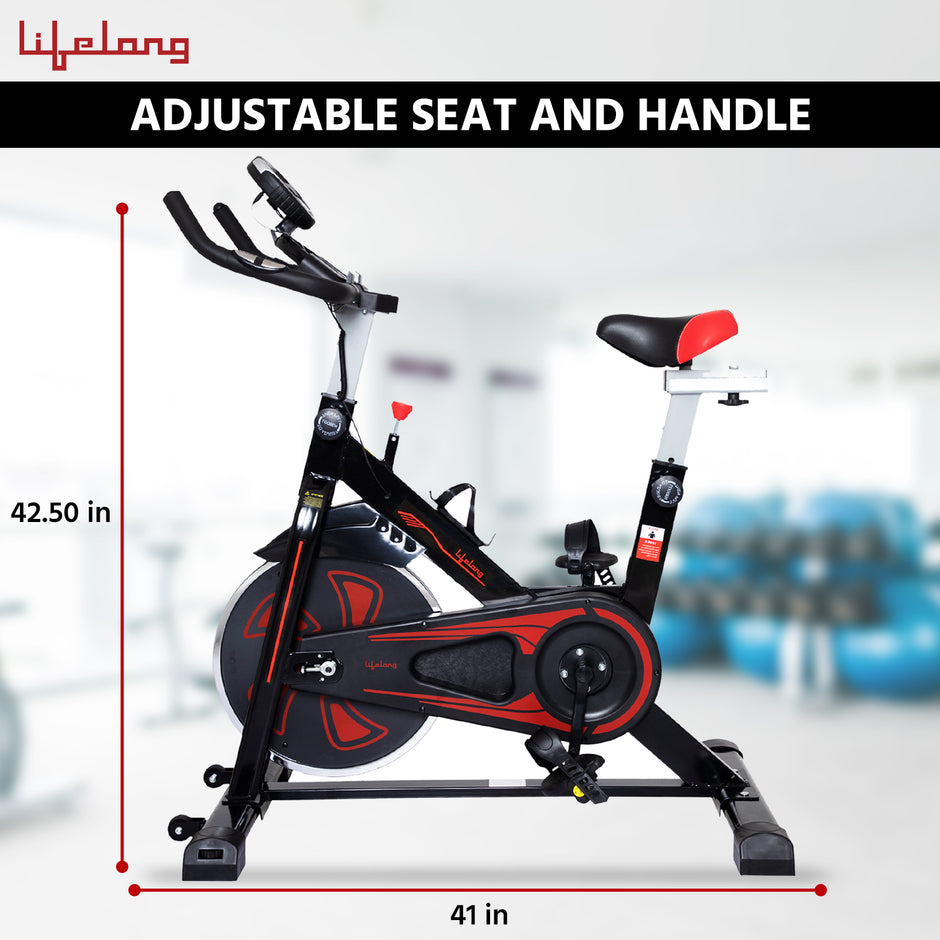 Fit Pro Spin Fitness Bike with 6Kg Flywheel, Adjustable Resistance, LCD Monitor and Heart Rate Sensor