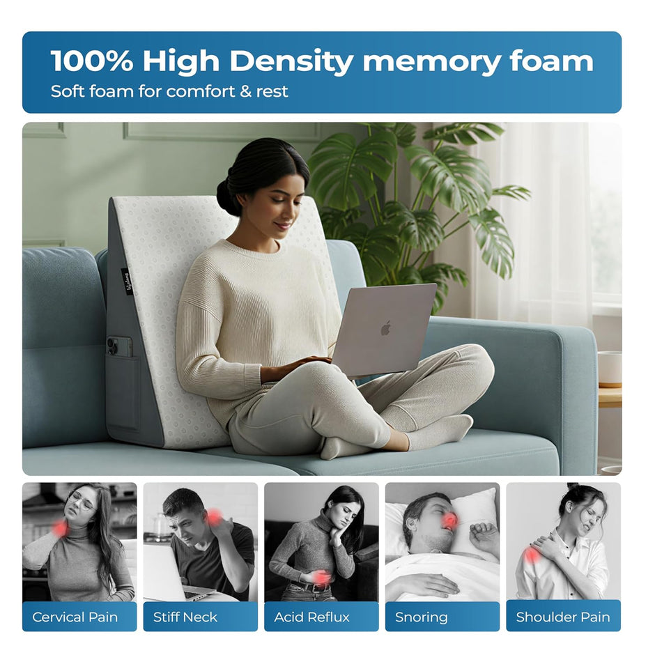 Lifelong Wedge Pro Pillow | Memory Foam for Neck Pain & Shoulder Pain