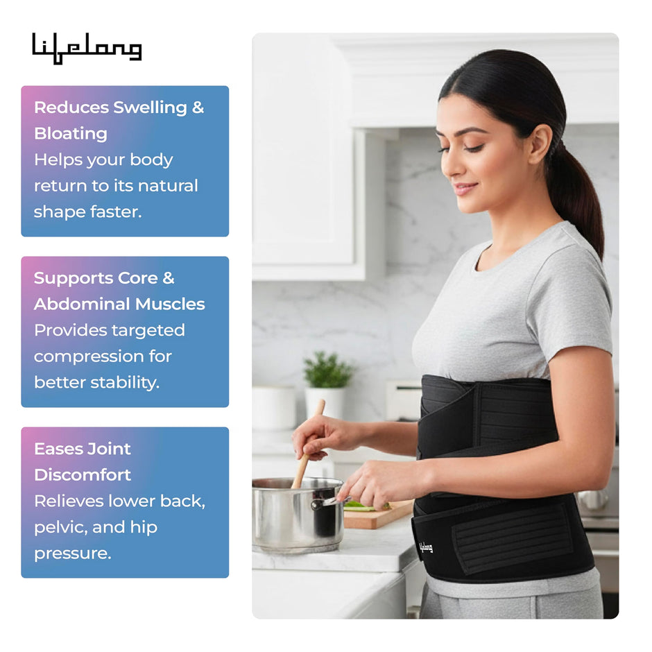 Lifelong Abdominal Belt | Post Pregnancy & Maternity Belt for New Moms | Postpartum Support, Waist & Tummy Recovery, C-Section Adjustable Comfort Belt | Belt for Waist, Pelvis & Tummy Support