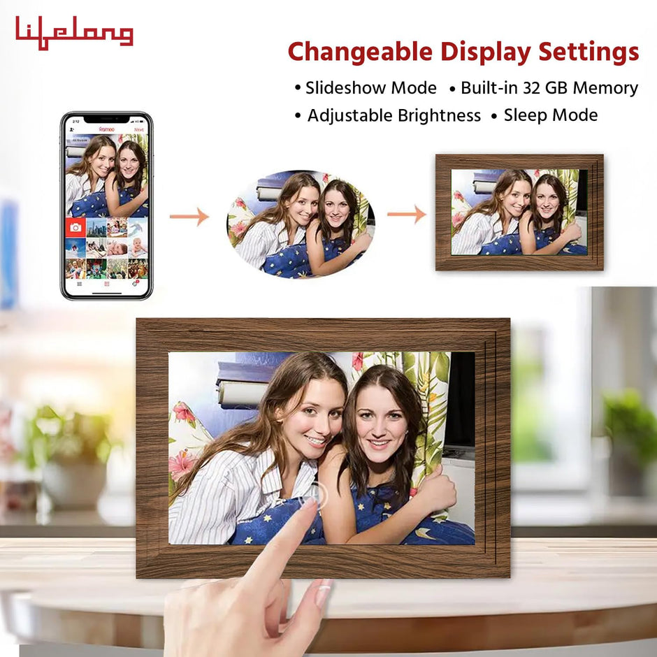 Electronics 10.1 Inch (25.65 CM) Digital Photo Frame with Slideshow, Video & Sound | Share Files with Frameo App