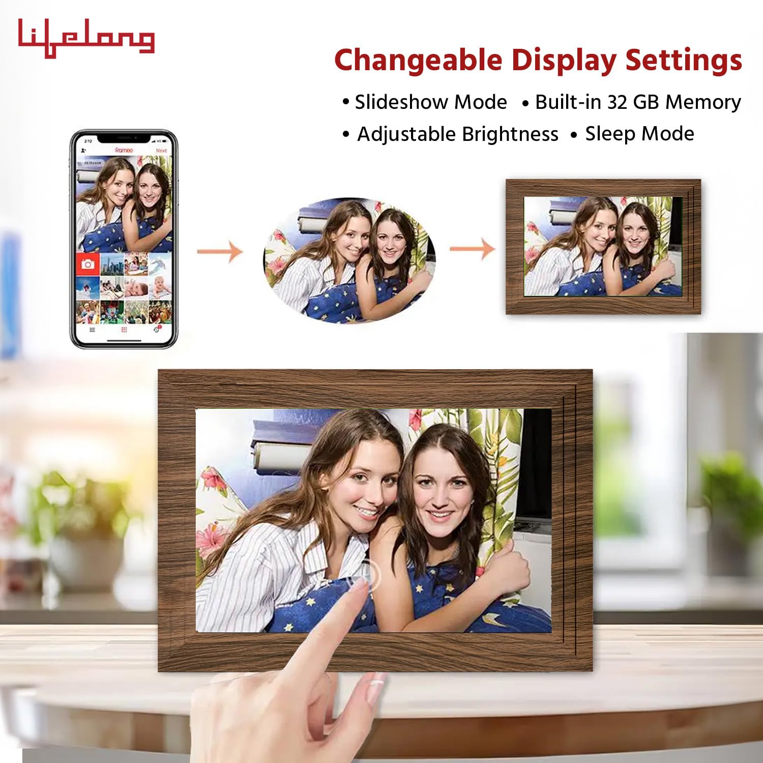 Electronics 10.1 Inch (25.65 CM) Digital Photo Frame with Slideshow, Video & Sound | Share Files with Frameo App