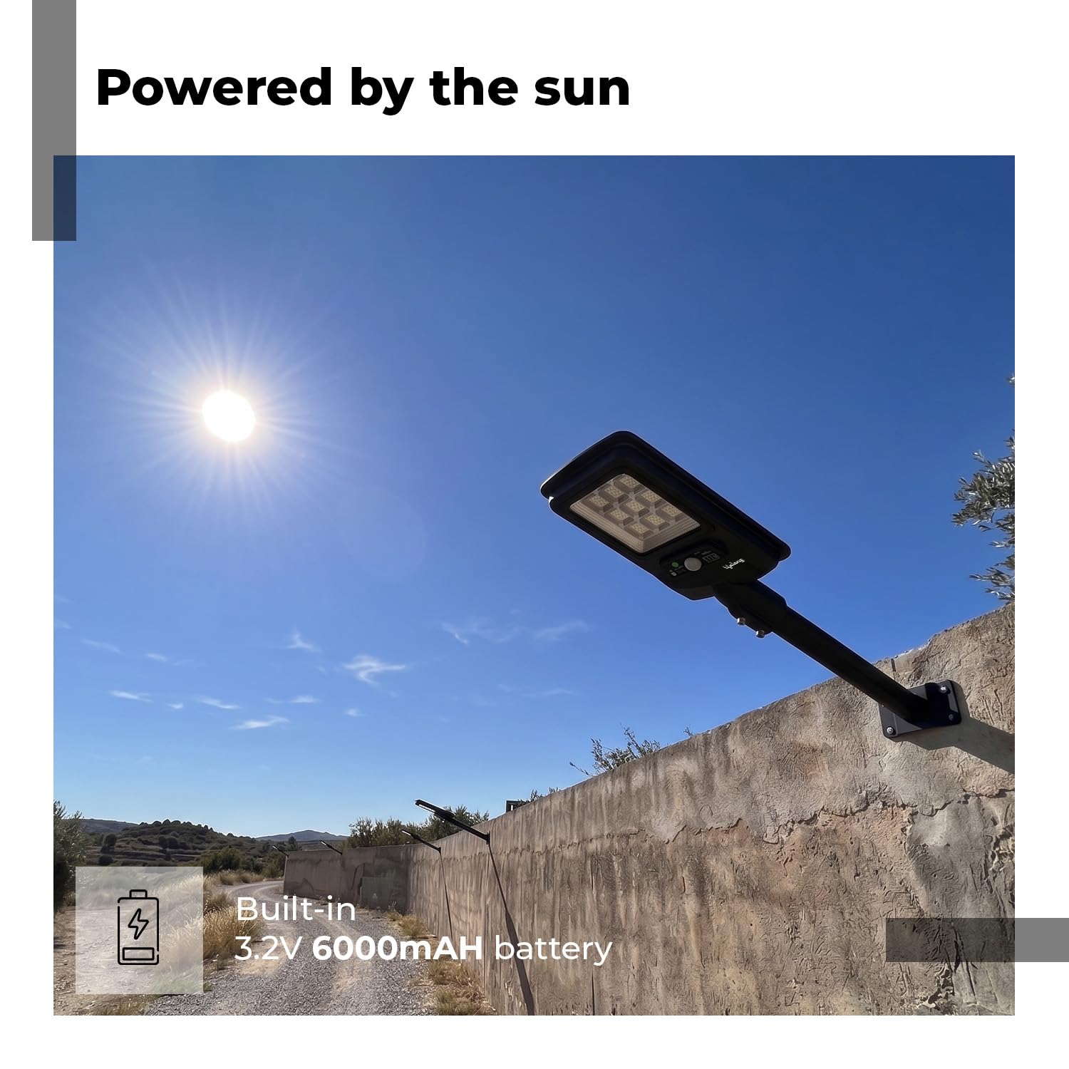 Lifelong 100 W Solar Light for Outdoor Garden | 6000 mAh Waterproof Wall Light with Remote | Street Light with 1200 Lumens | Motion Sensor | Energy Saving for Home| Ideal for Gate, Yard & Pillar