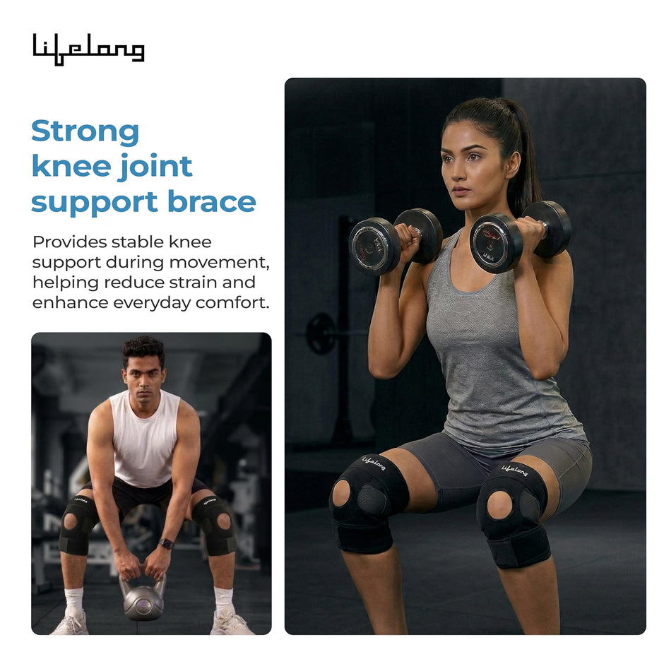 Lifelong Knee Cap Open Patella for Pain Relief and Support, Arthritis & Sports | Anti-Slip Knee Brace Compression Sleeve with Adjustable Fit | Patella Cap with Joint Support for Men & Women