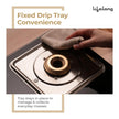 Lifelong 3 Burner Gas Stove for Kitchen | Square Shape Pan Support Manual Ignition Cooktop | Modern Glass Stove for Modular Kitchen, ISI Certified & Compatible with LPG -1 Year Manufacturer's Warranty