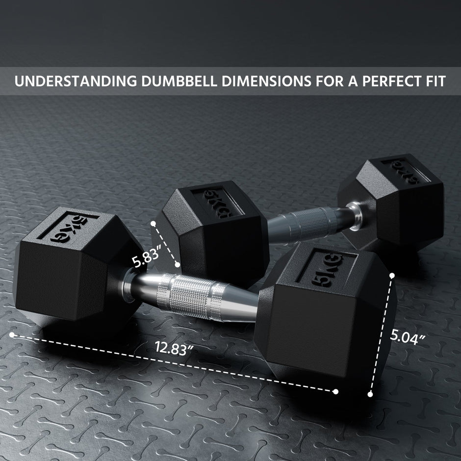 Lifelong Hex Rubber Dumbbell Set | 2 x 1kg | Home Gym Use