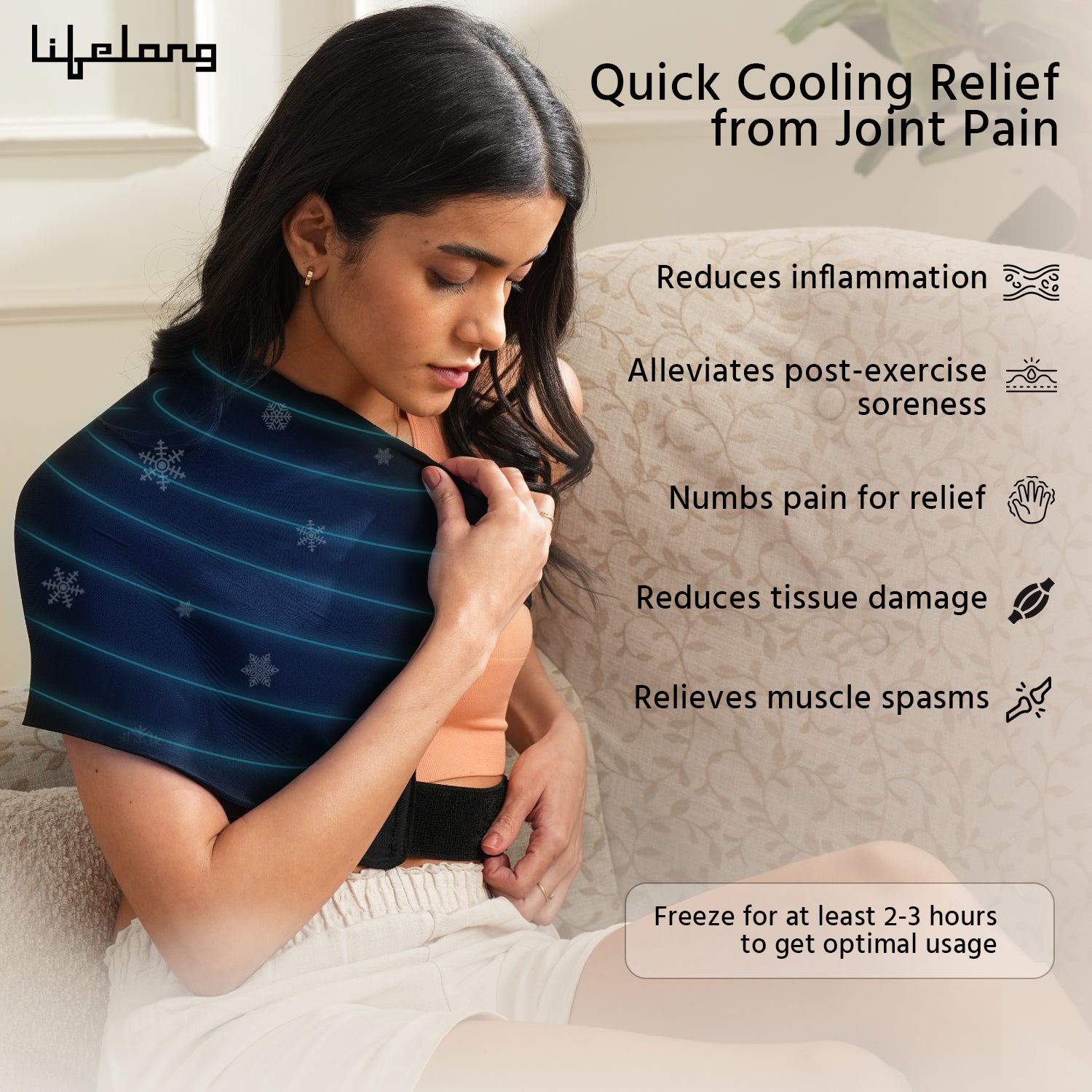 Lifelong Large Hot Cold Gel Pack Mat 360° coverage – Reusable Ice Heating Pad for Pain Relief, Injury Recovery, Swelling, Cramps, Back, Knee, Shoulder, Therapy – Flexible Compress Wrap, Microwave & Freezer Safe