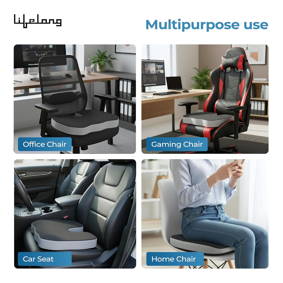 Lifelong Coccyx Cushion | Donut Pillow for Tailbone Pain | Coccyx Cushion for Tailbone Pain | Multipurpose Tailbone Pain Relief Cushion for Sitting | Coccyx Pillow Seat Cushion (LLCC12)