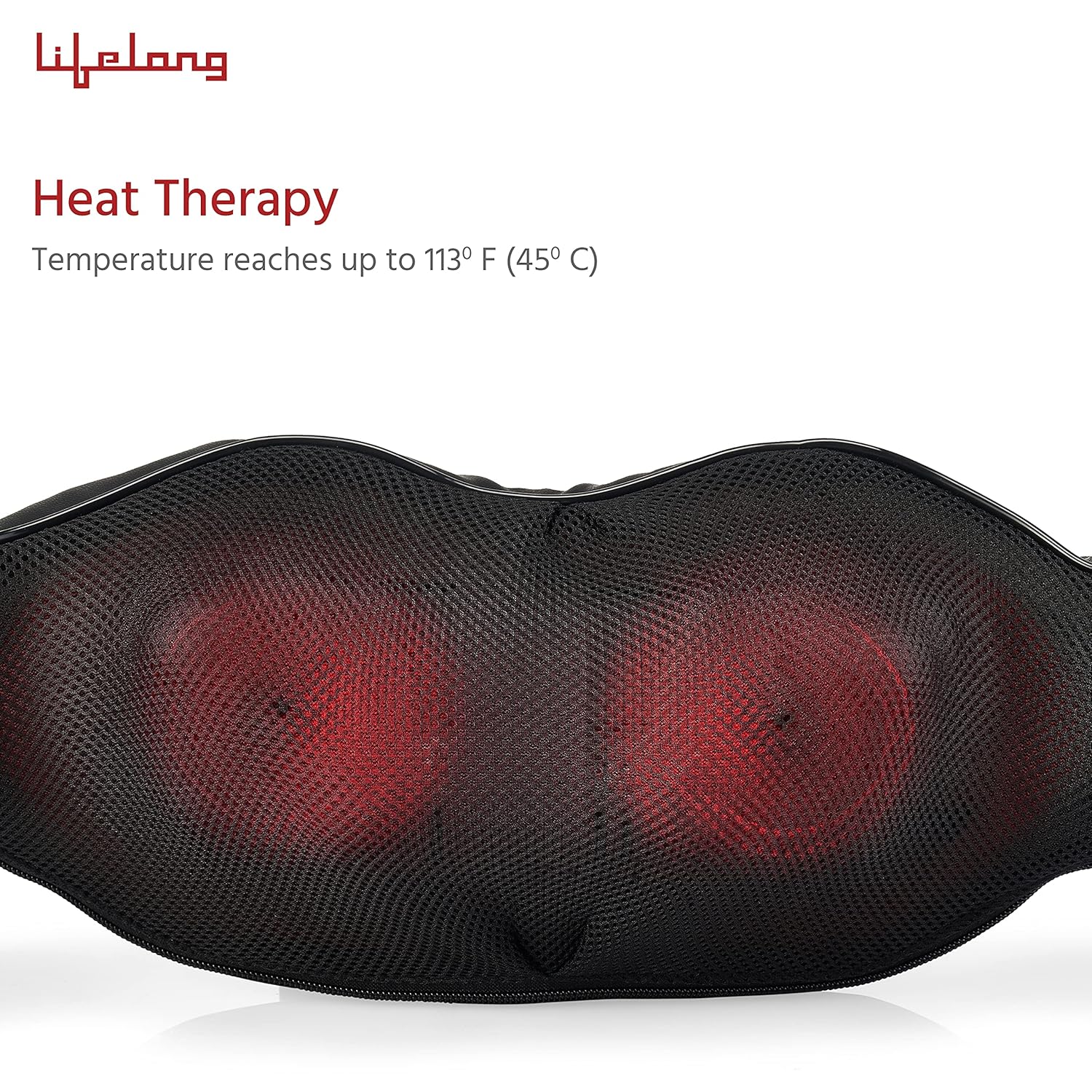 Lifelong Neck Massager with Electric Heat Therapy Neck, Shoulder and Back Massager for pain and stress relief, Brown (LLM297)