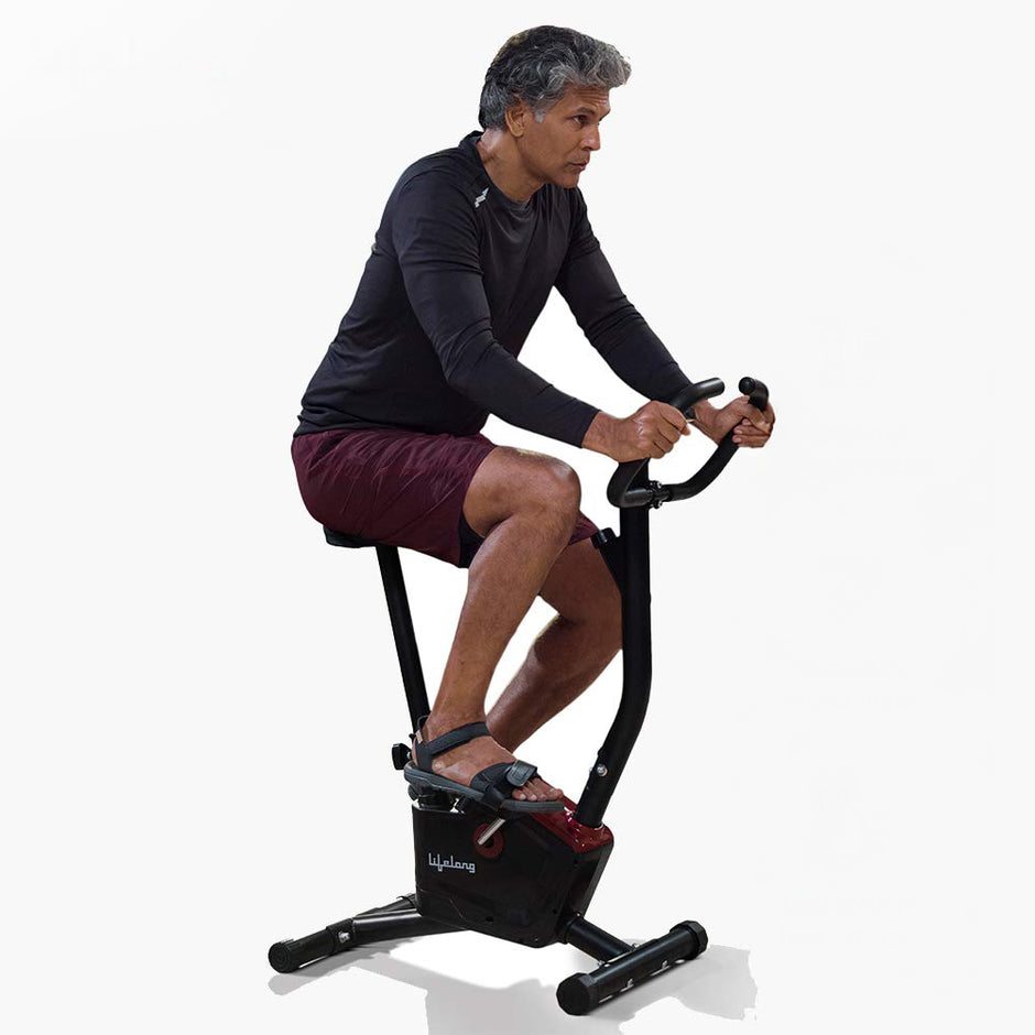 Fit Pro Stationary Exercise Belt Bike for Weight Loss at Home with Display and Resistance Control