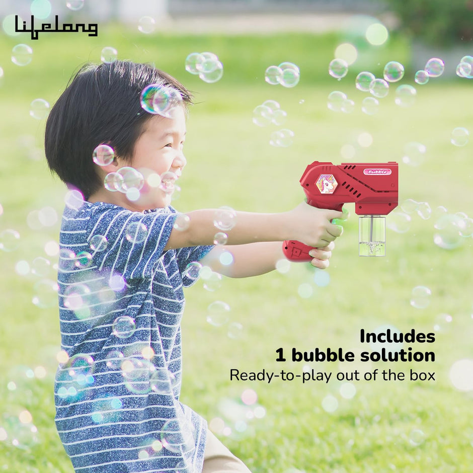 Lifelong Cuppy Automatic Bubble Gun Toy for Kids | Electric Bubble Machine with 1 Bubble Solution