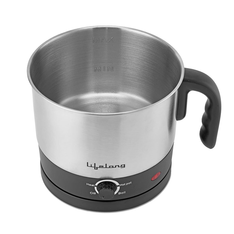 Multifunction Cooker/Kettle 1.5 litres (Best for Boiling Milk, Eggs, Soup and Maggi/Noodles), Silver, 1.5 liters (LLMC01), Stainless Steel, 600 Watt