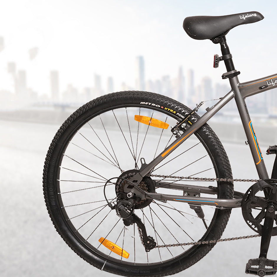 Cycle for Adults - MTB 27.5T Gear Cycle, 7 Speed Mountain Bike with V- Brakes - Lightweight, Bicycle for Men and Women Rider Height 5'5" Above, Ages 14+ (Black)