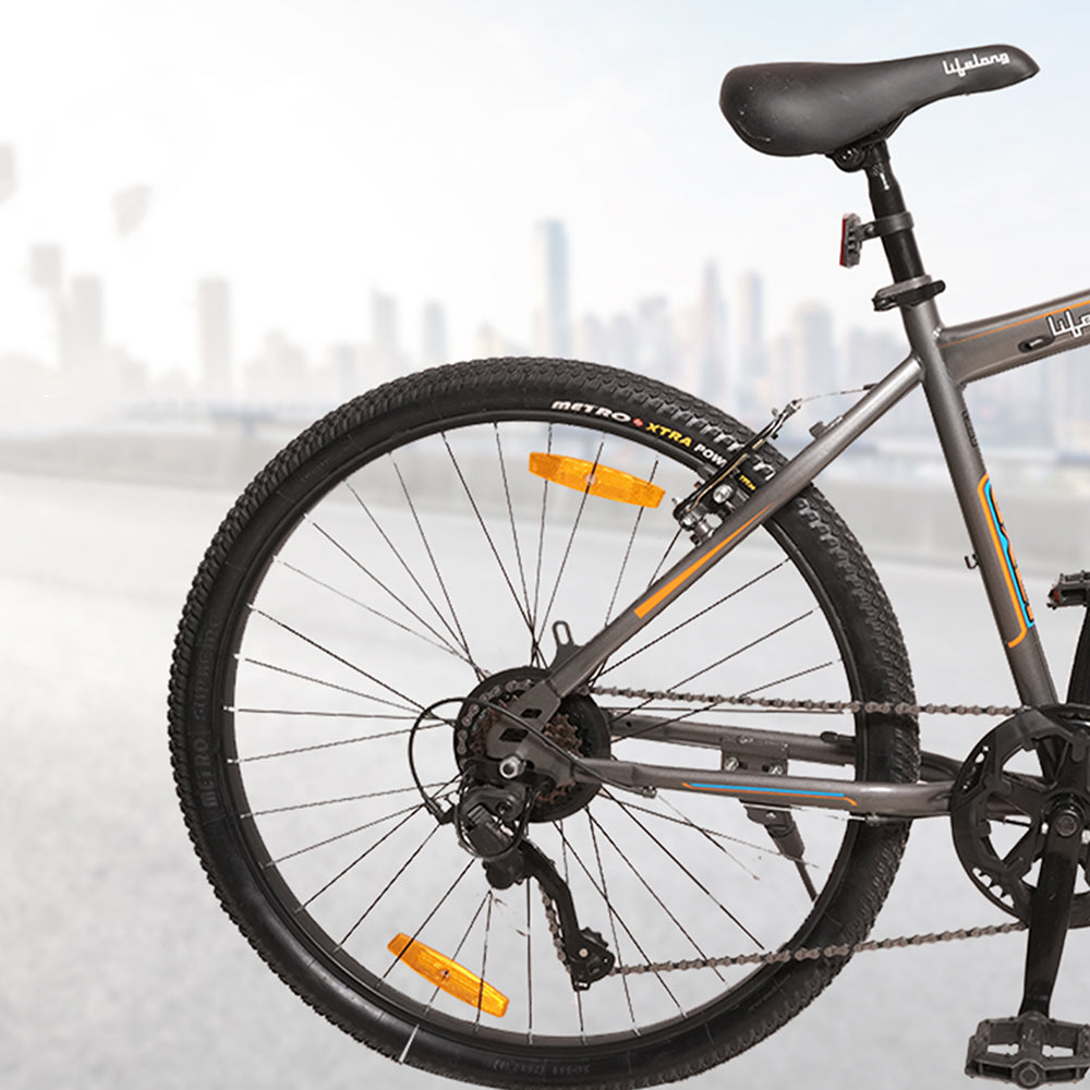 Cycle for Adults - MTB 27.5T Gear Cycle, 7 Speed Mountain Bike with V- Brakes - Lightweight, Bicycle for Men and Women Rider Height 5'5
