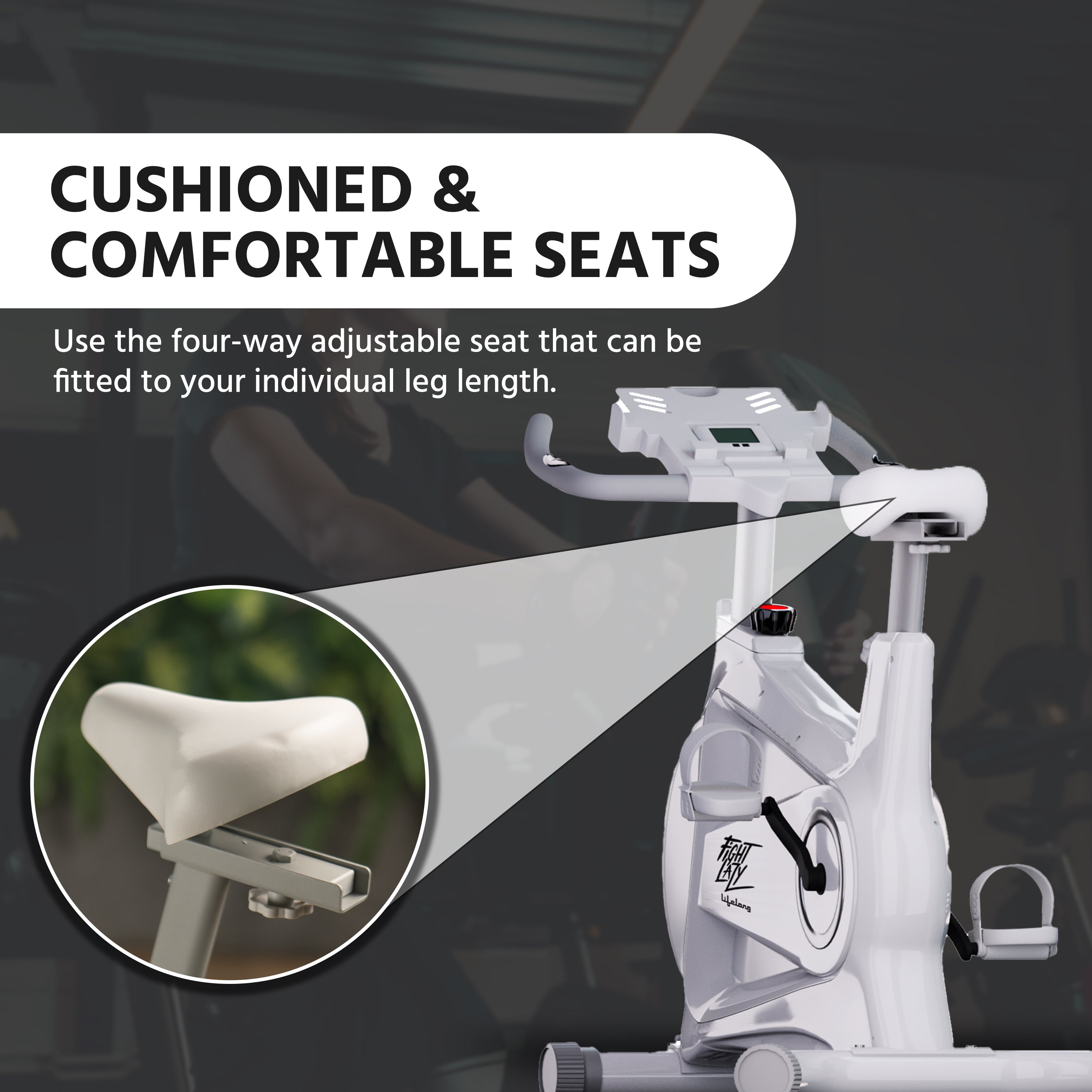 Spin Bike - 8Kg Flywheel, 120Kg Capacity, Adjustable Resistance & LCD Display
