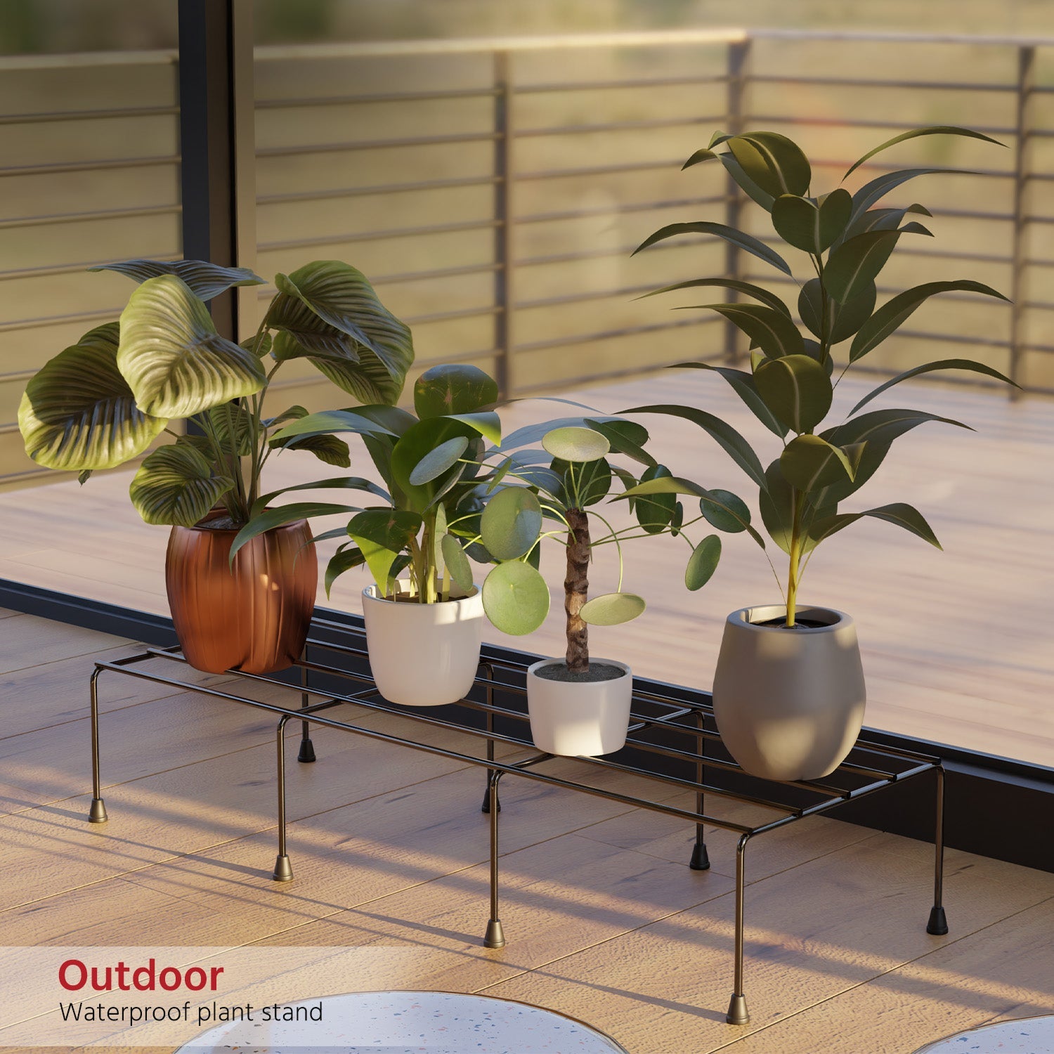 Set of 4 Anti-Rust Plant Stands