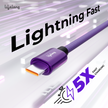 Lifelong Electronics 100W PD USB Type C to Type C Fast Charging Cable with Digital Power Indicator | High Speed Data Cable | Braided, Tangle Free | iPhone 16/15/14, Android, Laptop, Tablet etc | 1.25M